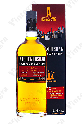 Auchentoshan 12 Years Old Single Malt, 0.7 л., 40%, Великобритания, подарочная упаковка