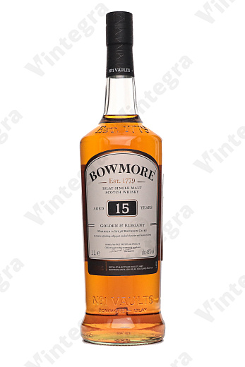 Bowmore 15 years old, 1 л., 43%, Великобритания, подарочная упаковка